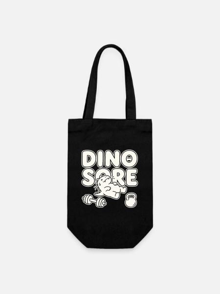 Dino Sore Funny Gym Workout Pun - Presentpåse för flaskor - svart