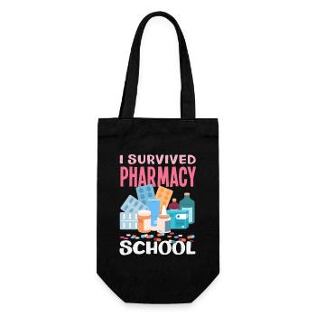 I Survived Pharmacy School Funny - Gift Bag for Bottles - black - Front