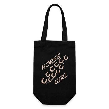 Logo de la Fille Cheval Motif en diagonale - Sac à bouteille - noir - Devant