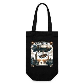 High-flying airship over London - Gift Bag for Bottles - black - Front