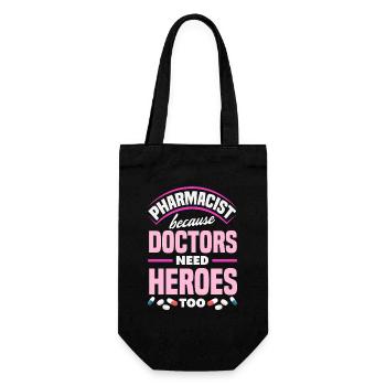 Pharmacists Doctors need heroes Pharmacy technicians - Gift Bag for Bottles - black - Front