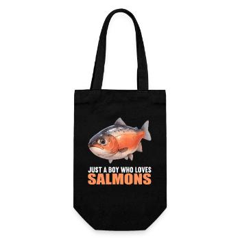 Lachse Lachs - Geschenkbeutel für Flaschen - Schwarz - Vorne
