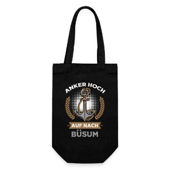 Nordsee ANKER HOCH AUF NACH BÜSUM Lustiges - Geschenkbeutel für Flaschen - Schwarz - Vorne