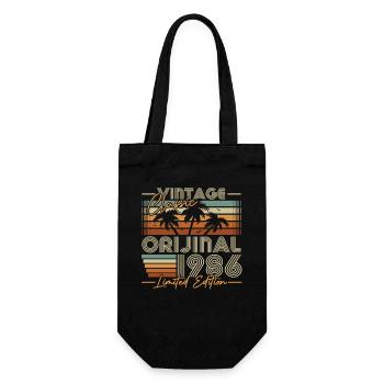 Cadeau d’anniversaire vintage original de 1986 - Sac à bouteille - noir - Devant