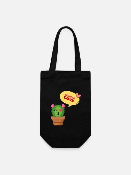 Cactus mignon qui envoie de l’amour - Sac à bouteille - noir