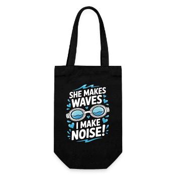 Schwimmen Sprüche Lustiges Schwimmen Geschenk - Geschenkbeutel für Flaschen - Schwarz - Vorne