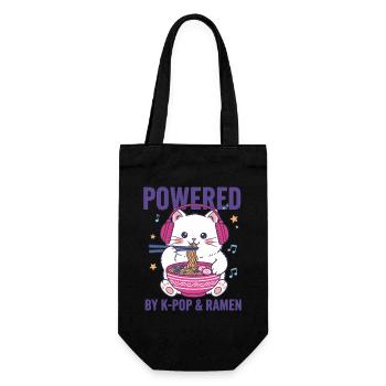 Angeführt von K-Pop und Ramen, koreanische Musik-Anime - Geschenkbeutel für Flaschen - Schwarz - Vorne