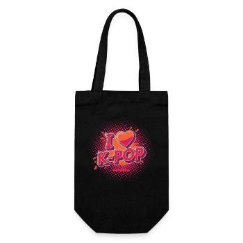 Ich liebe K-Pop, koreanische Musik, süße Anime, Korea-Pop, - Geschenkbeutel für Flaschen - Schwarz - Vorne