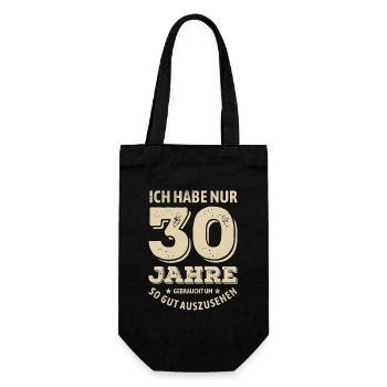 30 years - look good | Birthday Gift - Gift Bag for Bottles - black - Front