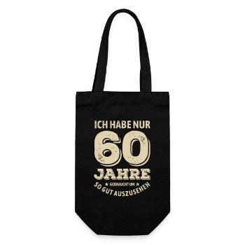 60 years - looking good | Birthday Gift - Gift Bag for Bottles - black - Front