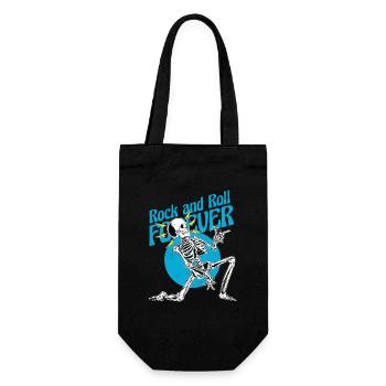 Skeleton Guitar Pick – Rock and Roll Forever Metal - Gift Bag for Bottles - black - Front