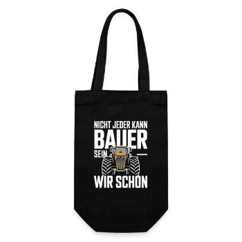  Nicht Jeder Kann Bauer Sein Wir Schon Traktor - Geschenkbeutel für Flaschen - Schwarz - Vorne