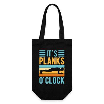 Fitness Fanatics It´s Planks O´Clock Calisthenics - Geschenkbeutel für Flaschen - Schwarz - Vorne