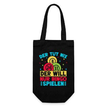 Bingo Game Der Tut Nix Will Nur Bingo - Geschenkbeutel für Flaschen - Schwarz - Vorne