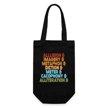 Literary Devices Typography Stack - Gift Bag for Bottles - black - Front