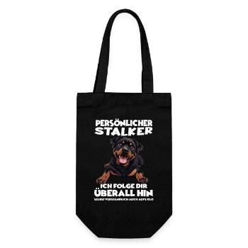 Hundehalter Geschenk Rottweiler Hundebesitzer - Geschenkbeutel für Flaschen - Schwarz - Vorne