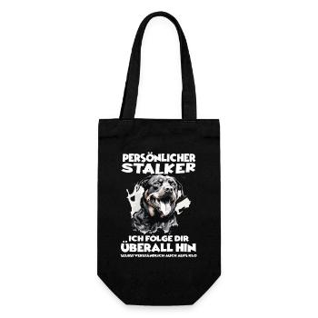 Hundehalter Geschenk Rottweiler Hundebesitzer  - Geschenkbeutel für Flaschen - Schwarz - Vorne
