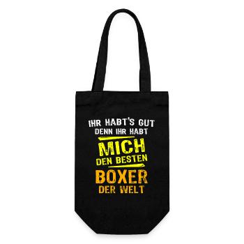 Boxer Geschenk - Geschenkbeutel für Flaschen - Schwarz - Vorne
