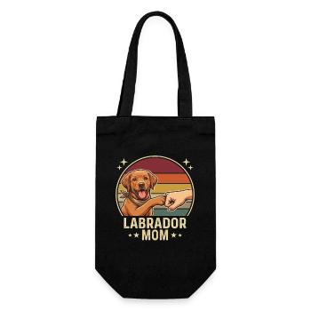 Retro Labrador Mom Foxred Pfotenclash - Geschenkbeutel für Flaschen - Schwarz - Vorne