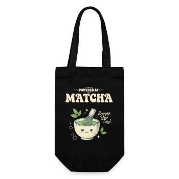 Powered By Matcha Energize Your Day Matcha Tea - Gift Bag for Bottles - black - Front