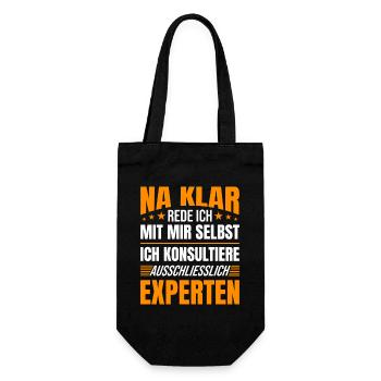 Self-Discussion Saying Expert Opinion - Gift Bag for Bottles - black - Front