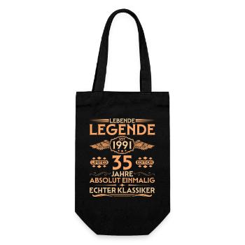 Absolutely unique Born in 1991 35th Birthday - Gift Bag for Bottles - black - Front