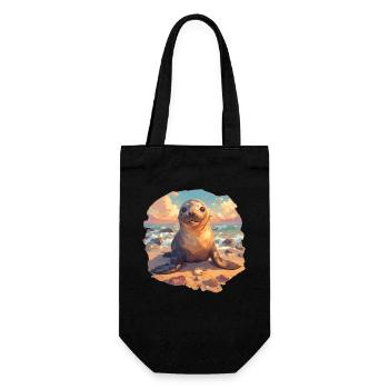 Sea Lions Sea Lion - Gift Bag for Bottles - black - Front