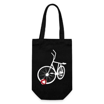 Radball, Cycleball, Hallenradsport - Geschenkbeutel für Flaschen - Schwarz - Vorne