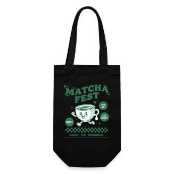 Matcha Fest Green Tea Goodness Funny Matcha Tea - Gift Bag for Bottles - black - Front