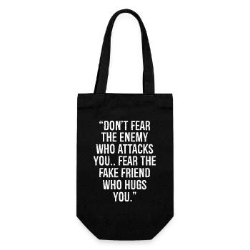 don't fear the enemy who attacks you fear the - Gift Bag for Bottles - black - Front