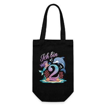 I'm 2 Mermaids Girl 2nd Birthday - Gift Bag for Bottles - black - Front