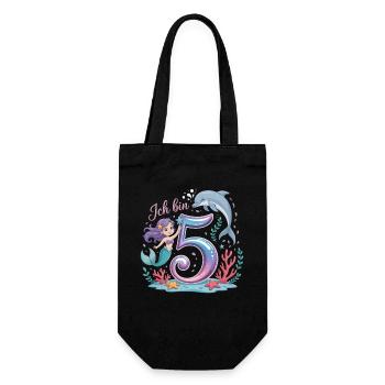 I'm 5 Mermaids Girl 5th Birthday - Gift Bag for Bottles - black - Front