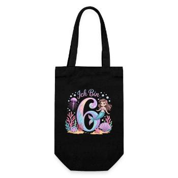 I'm 6 Mermaids Girl 6th Birthday - Gift Bag for Bottles - black - Front