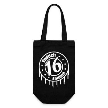 Finally 16 Birthday - Gift Bag for Bottles - black - Front
