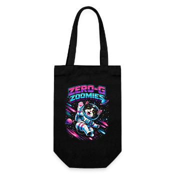Null-G Zoomies | Astro Cat Space Humor - Gift Bag for Bottles - black - Front
