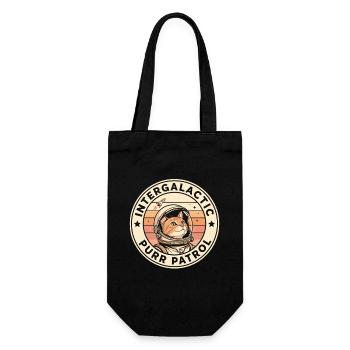 Intergalactic Purr Patrol | Space Cat - Gift Bag for Bottles - black - Front