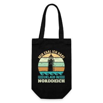 Nordsee MIR EGAL HABE URLAUB IN NORDDEICH Lustig - Geschenkbeutel für Flaschen - Schwarz - Vorne