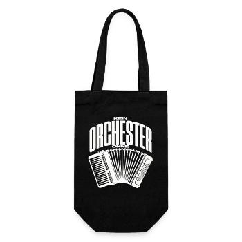 Kein Orchester ohne Akkordeon für Akkordeonspieler - Geschenkbeutel für Flaschen - Schwarz - Vorne