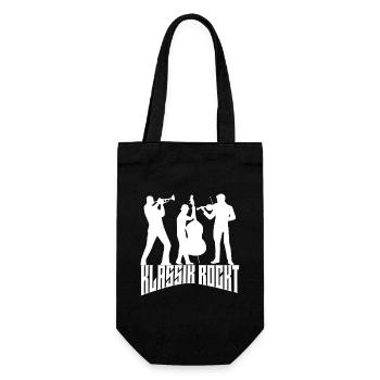 Classical Rocks Trumpet Double Bass Violin Trio - Gift Bag for Bottles - black - Front