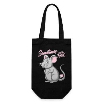 Sometimes I just be fartin' - Mouse farting fart - Gift Bag for Bottles - black - Front