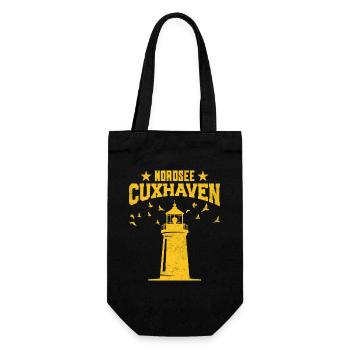 Cuxhavener NORDSEE CUXHAVEN Urlaub Lustiges - Geschenkbeutel für Flaschen - Schwarz - Vorne