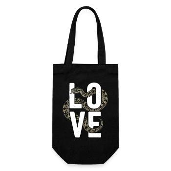 King Python Snakes LOVE Terrarium Python - Gift Bag for Bottles - black - Front