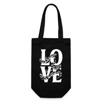 King Python Snakes LOVE Terrarium Python - Gift Bag for Bottles - black - Front