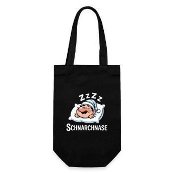 Funny Snoring Nose Sleepy Head Humor - Gift Bag for Bottles - black - Front