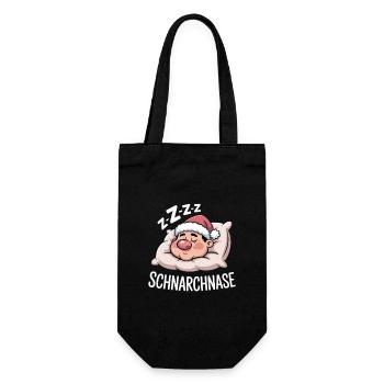 Humour du Père Noël ronflant Zzz - Sac à bouteille - noir - Devant