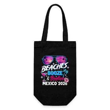 Beaches Booze Besties Mexico 2026 Girls Trip Vibe - Gift Bag for Bottles - black - Front
