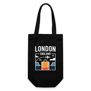 London England Travel Motif City Trip - Gift Bag for Bottles - black - Front