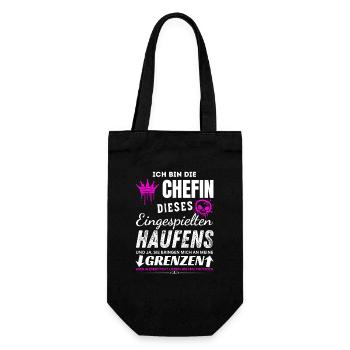 Chefin des Eingespielten Haufens Chefin Geschenke - Gift Bag for Bottles - black - Front