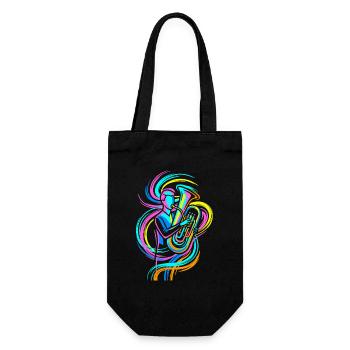 Tuba player - Gift Bag for Bottles - black - Front