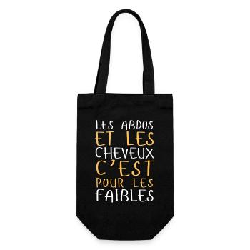 Abdos et cheveux, c’est pour les faibles - Sac à bouteille - noir - Devant